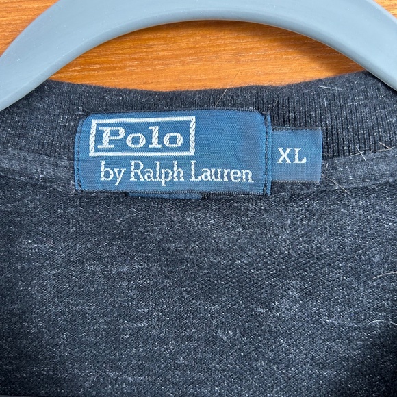 Polo by Ralph Lauren Men's Long Sleeve Polo Top/Heather Charcoal Grey - Picture 2 of 4